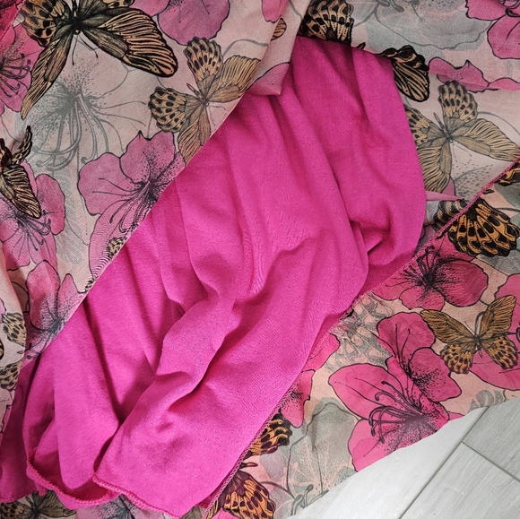 La Regazze Floral Pink Dress Sz L - Picture 9 of 11